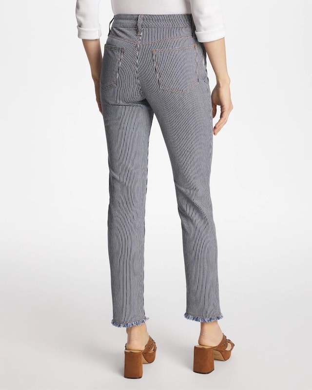 Pinnacle Stripe Girlfriend Ankle Jeans - image 3